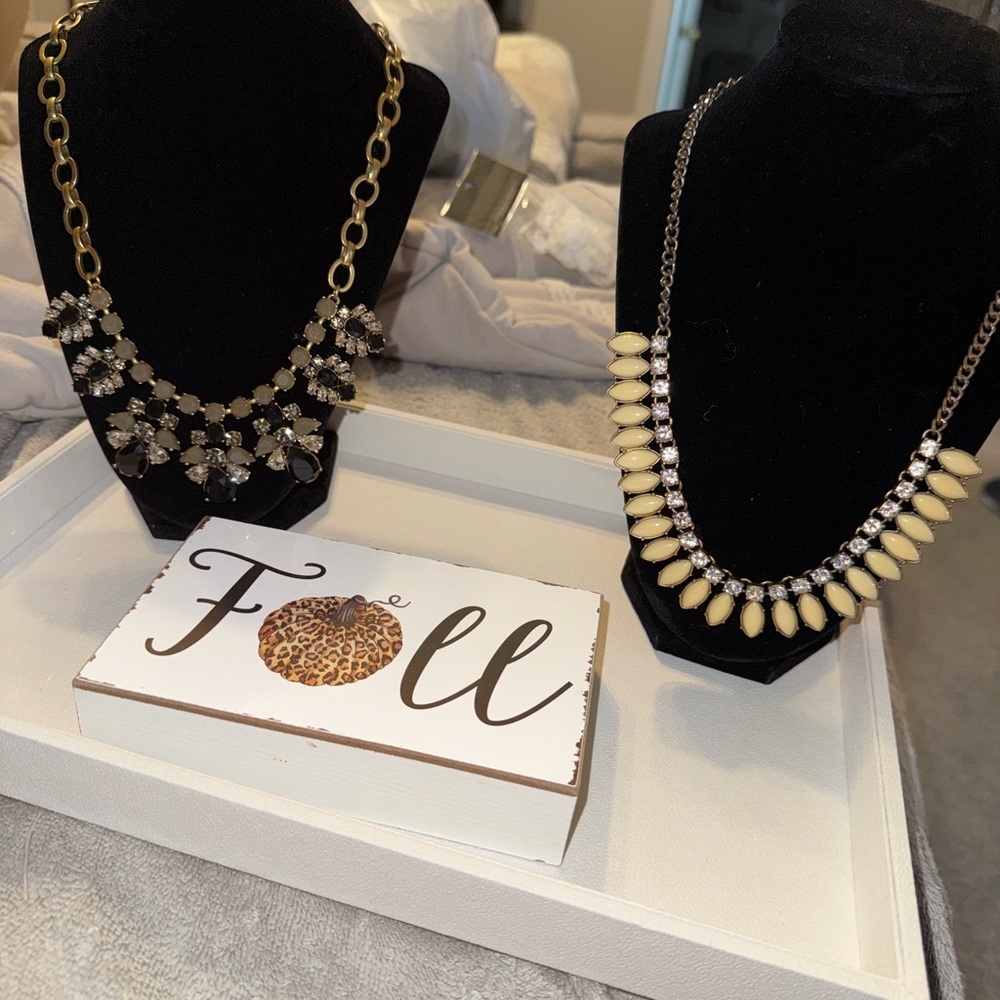 J.Crew Ivory & Crystal Statement Necklace - Picture 2 of 3